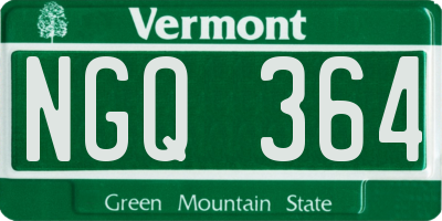 VT license plate NGQ364