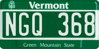 VT license plate NGQ368