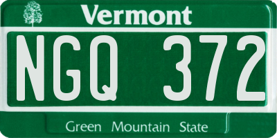 VT license plate NGQ372