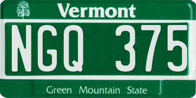 VT license plate NGQ375