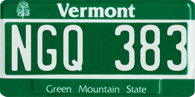 VT license plate NGQ383