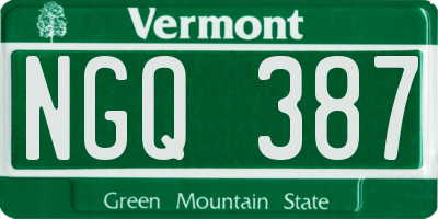 VT license plate NGQ387