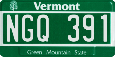 VT license plate NGQ391
