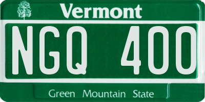 VT license plate NGQ400