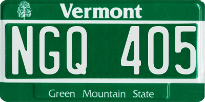 VT license plate NGQ405