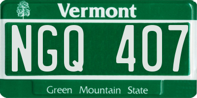 VT license plate NGQ407