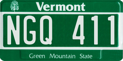 VT license plate NGQ411