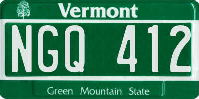 VT license plate NGQ412