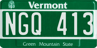 VT license plate NGQ413