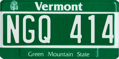 VT license plate NGQ414