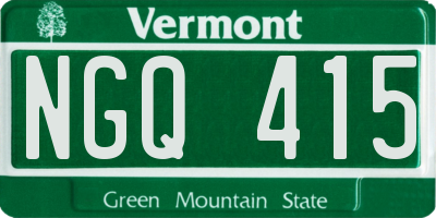 VT license plate NGQ415