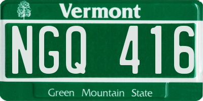 VT license plate NGQ416