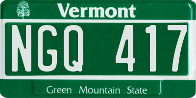 VT license plate NGQ417