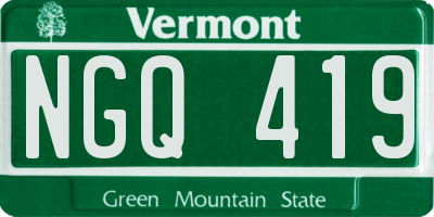 VT license plate NGQ419