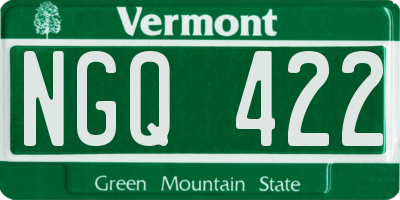 VT license plate NGQ422