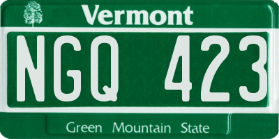 VT license plate NGQ423