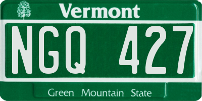 VT license plate NGQ427
