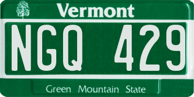 VT license plate NGQ429