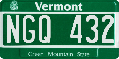 VT license plate NGQ432