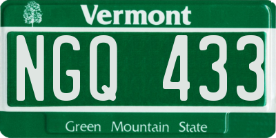 VT license plate NGQ433