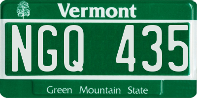 VT license plate NGQ435