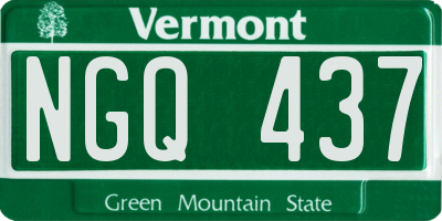 VT license plate NGQ437