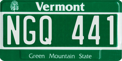 VT license plate NGQ441
