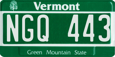 VT license plate NGQ443