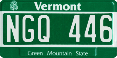 VT license plate NGQ446