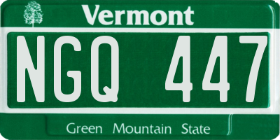 VT license plate NGQ447