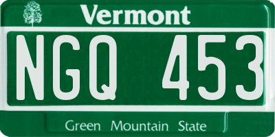 VT license plate NGQ453