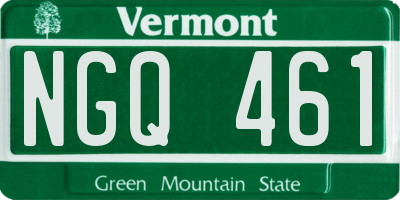 VT license plate NGQ461