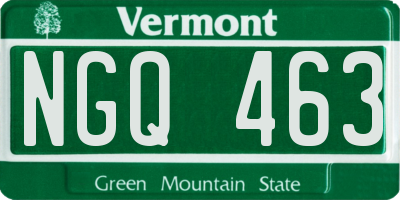 VT license plate NGQ463