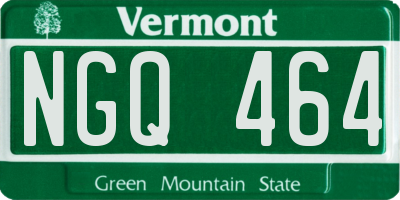 VT license plate NGQ464