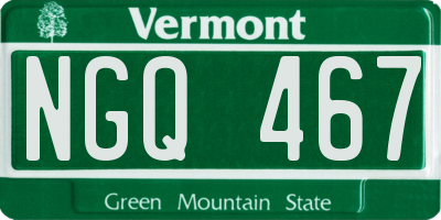VT license plate NGQ467