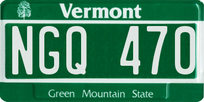 VT license plate NGQ470