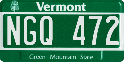 VT license plate NGQ472