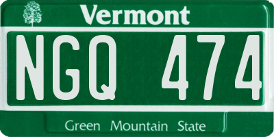 VT license plate NGQ474