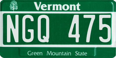 VT license plate NGQ475
