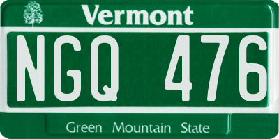 VT license plate NGQ476