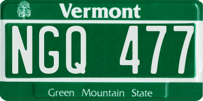 VT license plate NGQ477