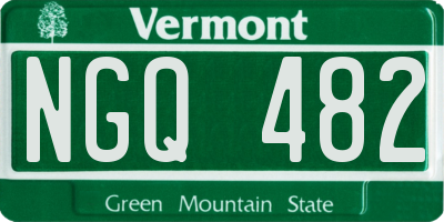 VT license plate NGQ482
