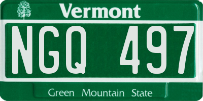 VT license plate NGQ497