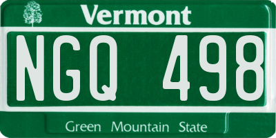 VT license plate NGQ498