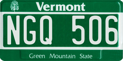 VT license plate NGQ506