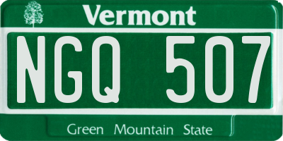VT license plate NGQ507