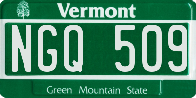 VT license plate NGQ509