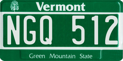 VT license plate NGQ512