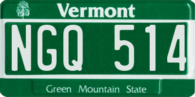 VT license plate NGQ514