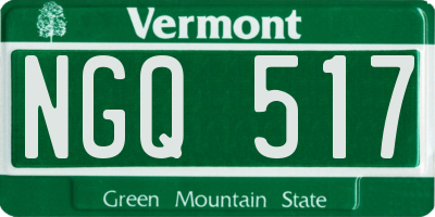 VT license plate NGQ517